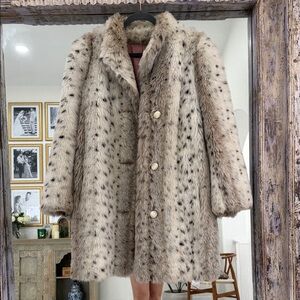 Vintage Sears Faux Fur and Real Leather Coat